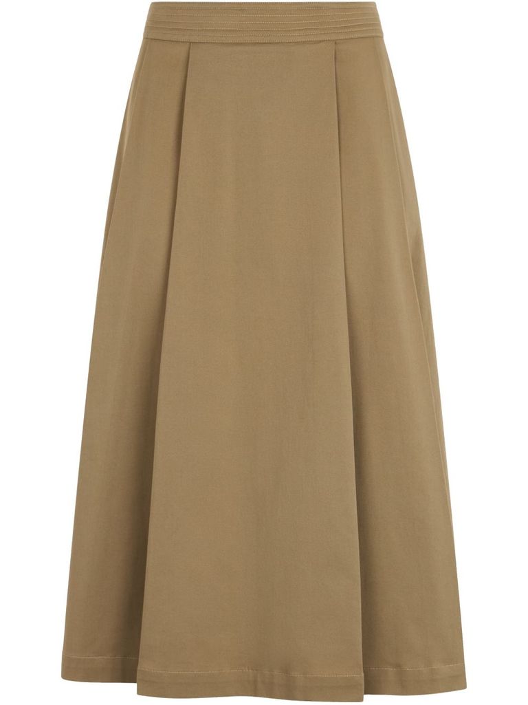 Liu •jo Liu Jo High-waisted Mid-length Midi Skirt In Beige In Green