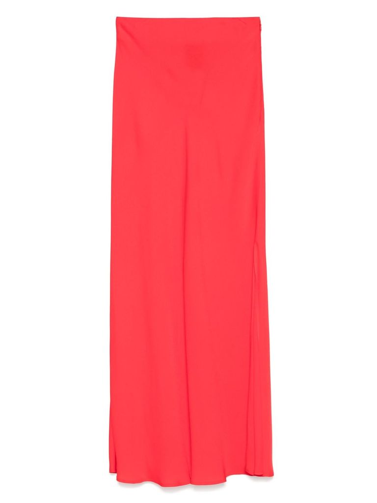 Shop Twinset Maxi Skirt In Red With Side Slit Flared Skirt