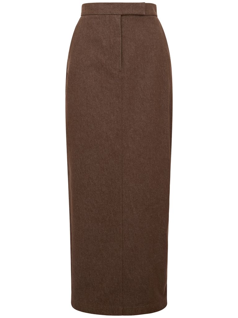 Max Mara Women's Pianosa - Denim-effect Cotton Skirt In Brown