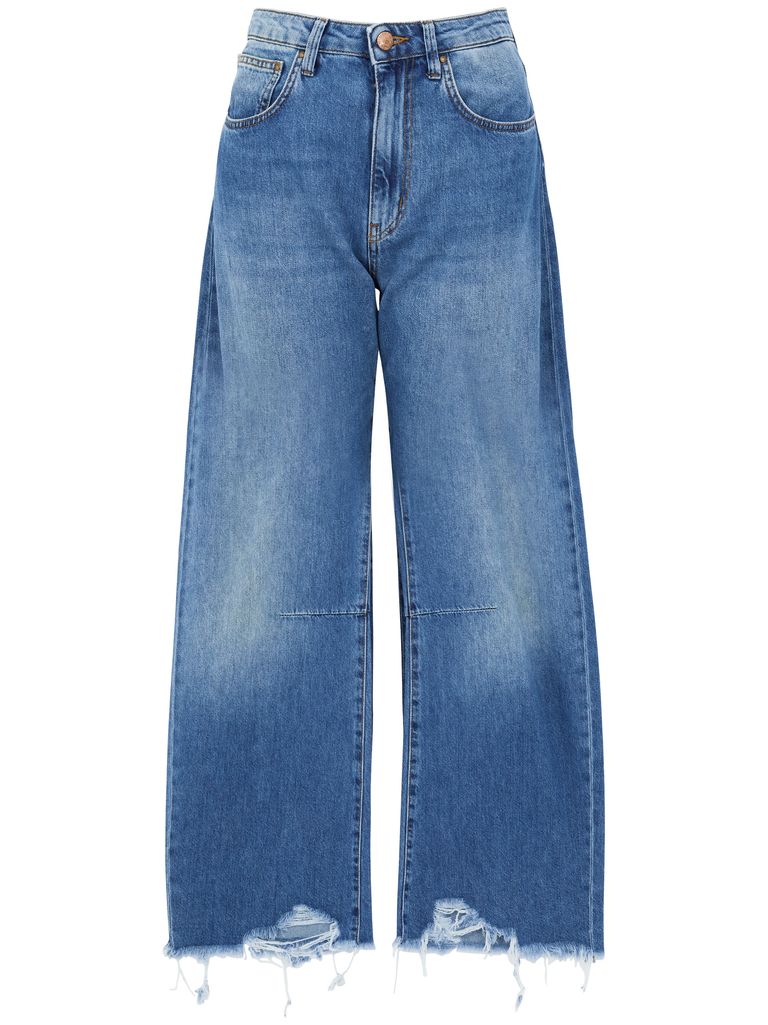 Cigala's Jeans In Denim Blu With Frayed Hem In Blue