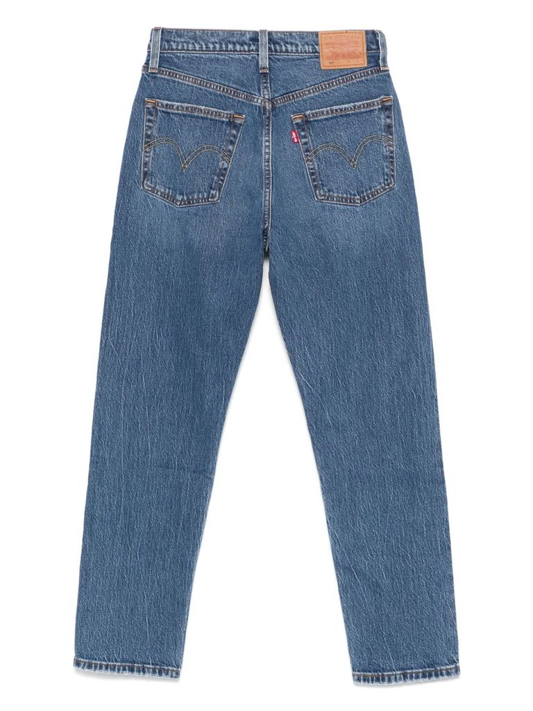 Levi's '501' Cropped Jeans In Blue Denim In Blue