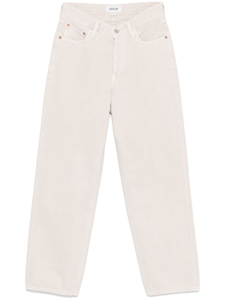 AGOLDE STRAIGHT JEANS IN BEIGE DENIM 
