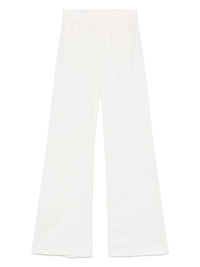 Dondup White High-waist Wide-leg Jeans In White