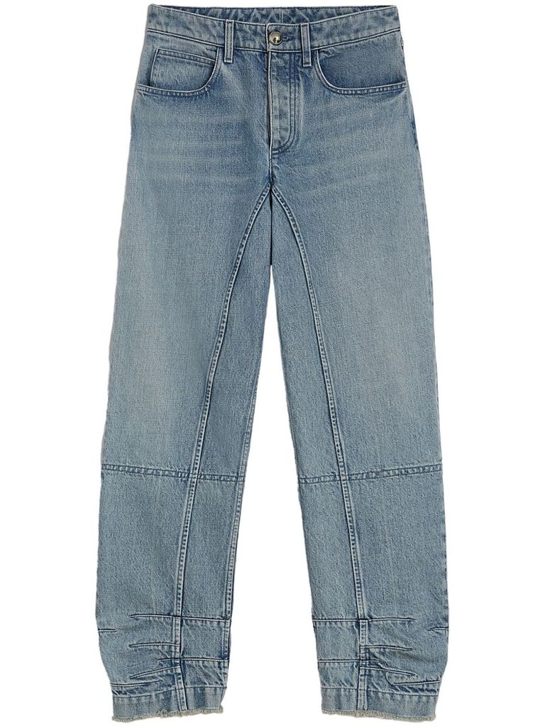 Shop Jil Sander Blue Cotton Denim Jeans