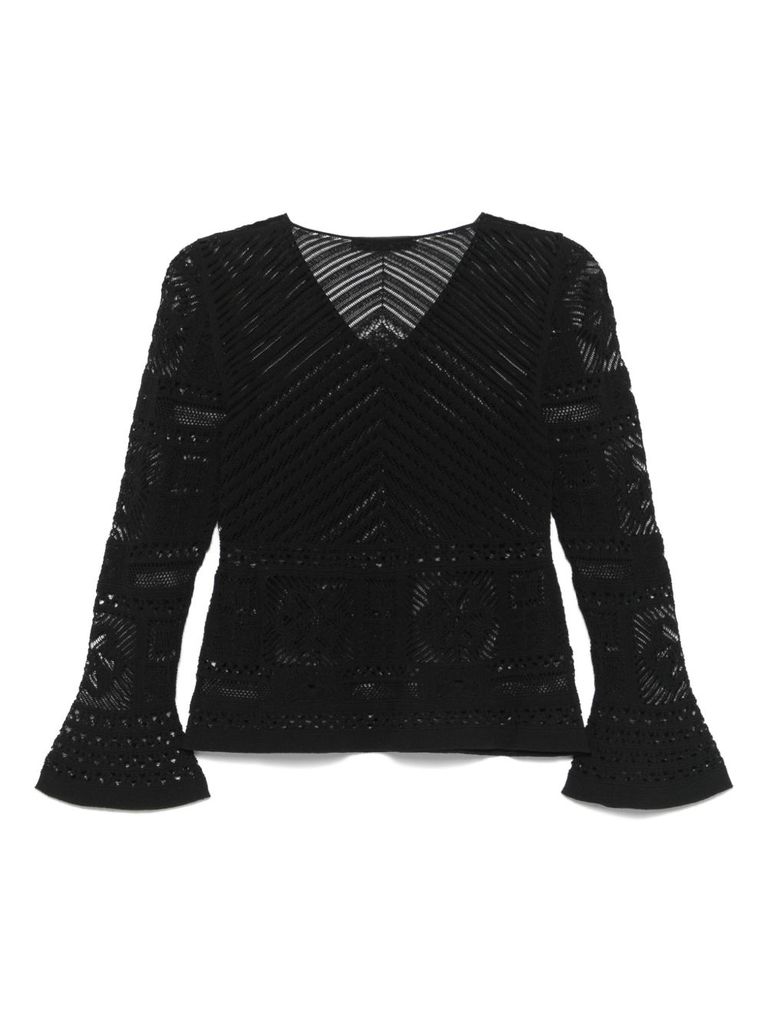Shop D Exterior Black Cotton Blended Sweater