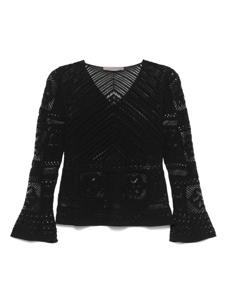 Shop D Exterior Black Cotton Blended Sweater