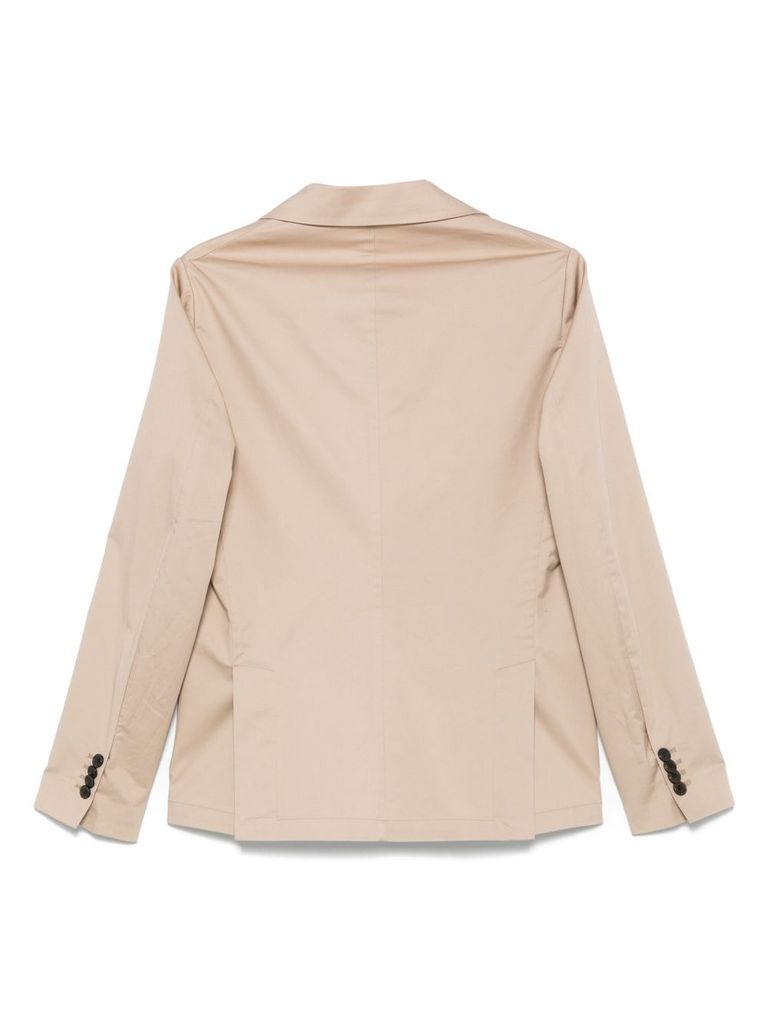 Shop Daniele Alessandrini Elegant Beige Cotton Blazer