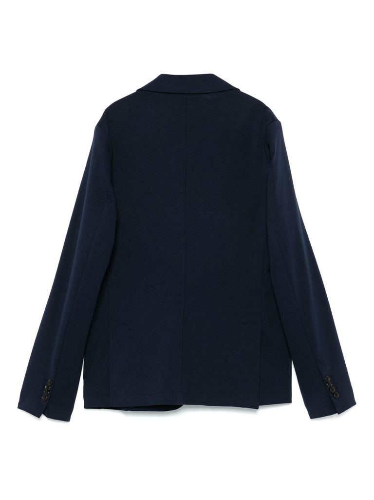 Shop Daniele Alessandrini Elegant Navy Blue Cotton Blazer