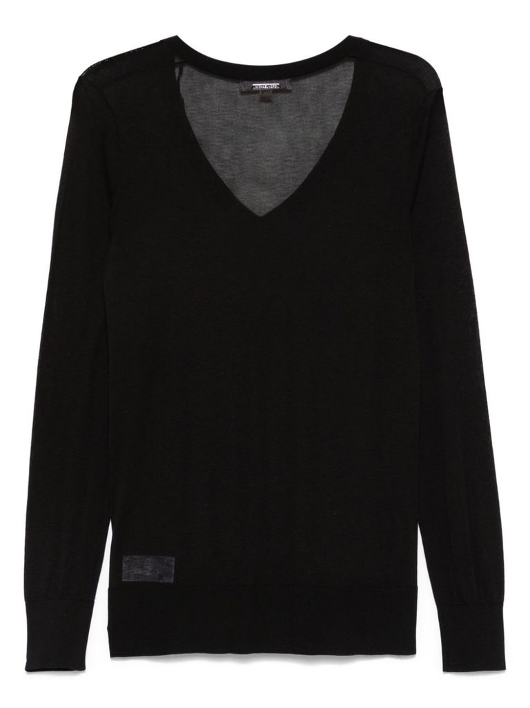 Shop Michael Kors Black Cotton Blended Sweater