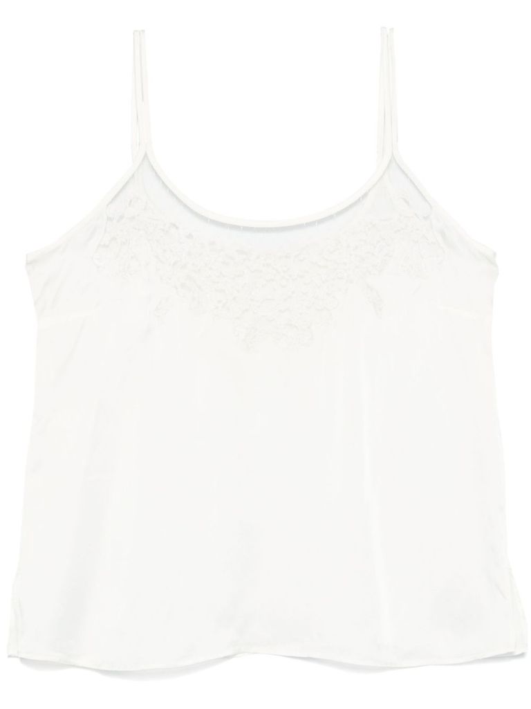 Twinset White Top With Thin Shoulder Straps In White
