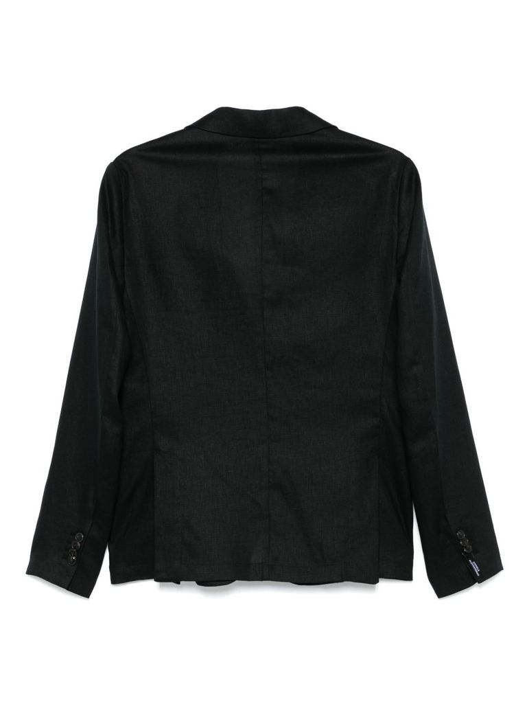 Shop Daniele Alessandrini Elegant Black Linen Blazer
