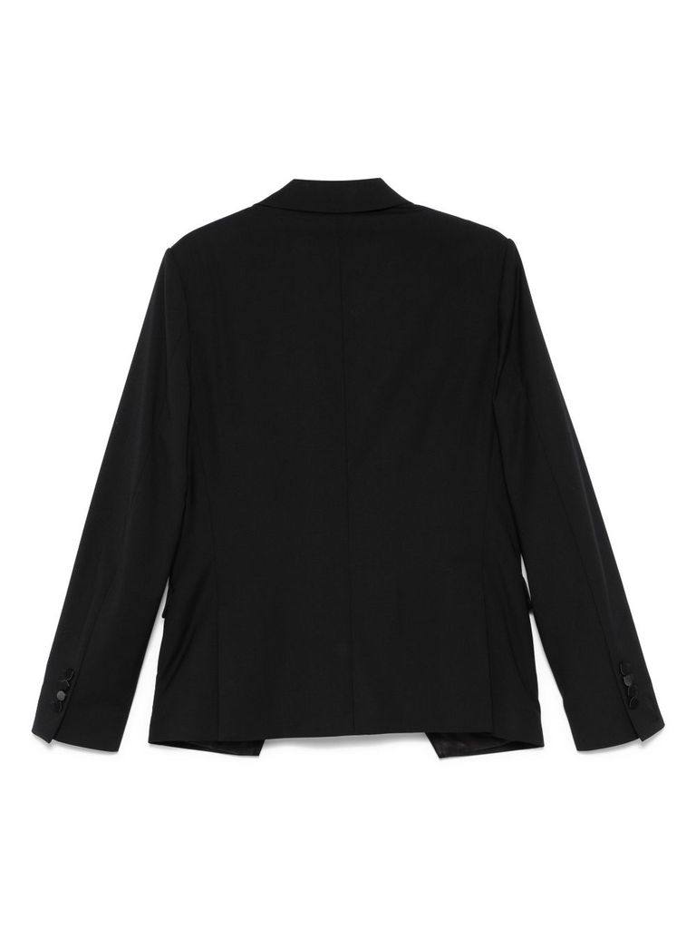Shop Daniele Alessandrini Black Blazer With Glossy Lapels