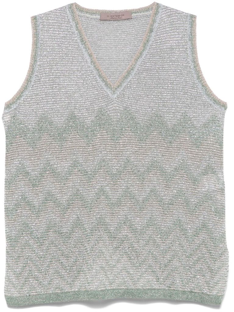 D Exterior D.exterior V-neck Sleeveless Top In Gray