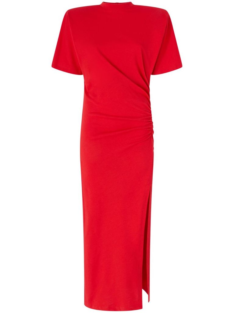 Shop Pinko Red 'marvin' Midi Dress With Slit