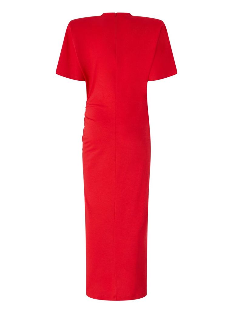 Shop Pinko Red 'marvin' Midi Dress With Slit