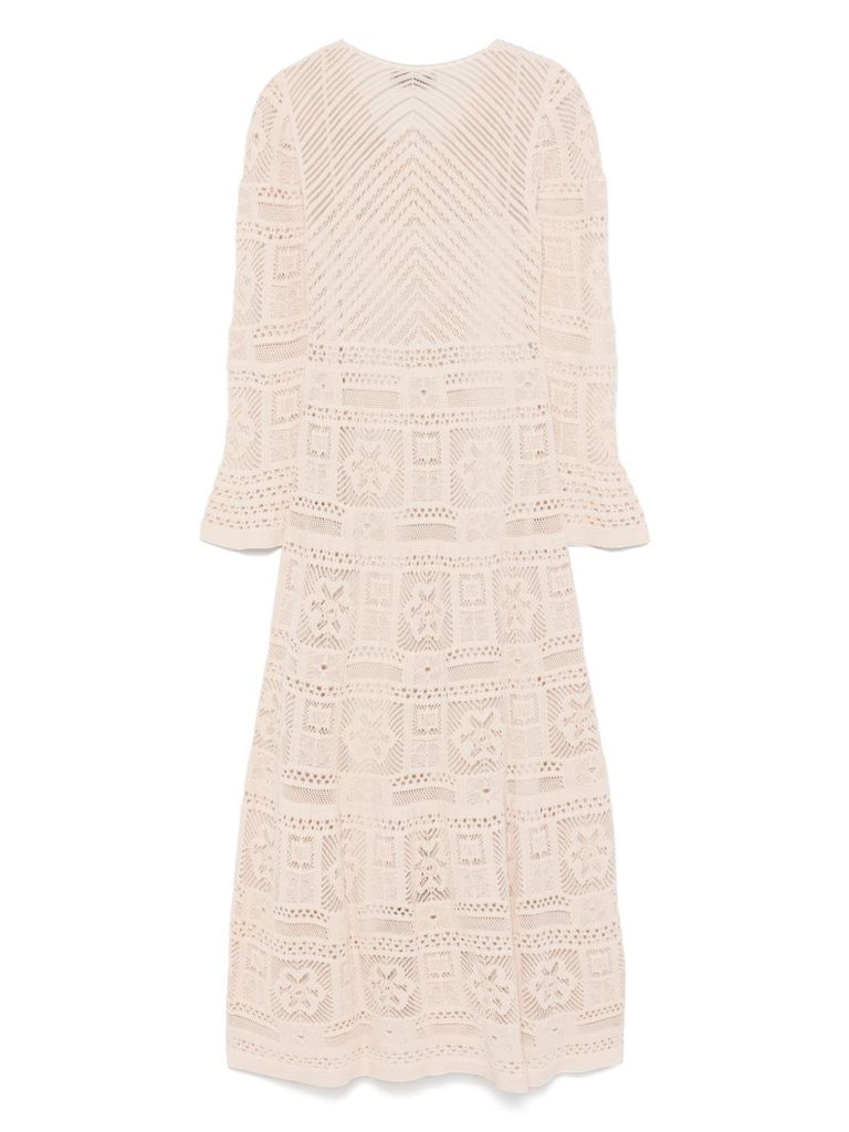 Shop D Exterior Beige Long Dress With Lace And Slip Dress In Pink