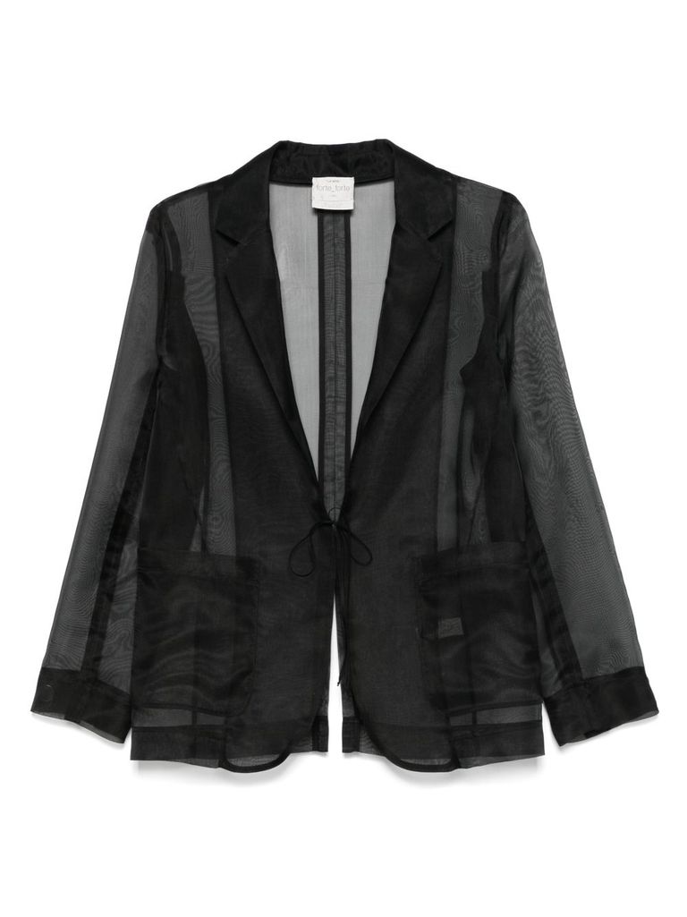 Shop Forte Forte Semi-sheer 'my Jacket' Blazer In Black