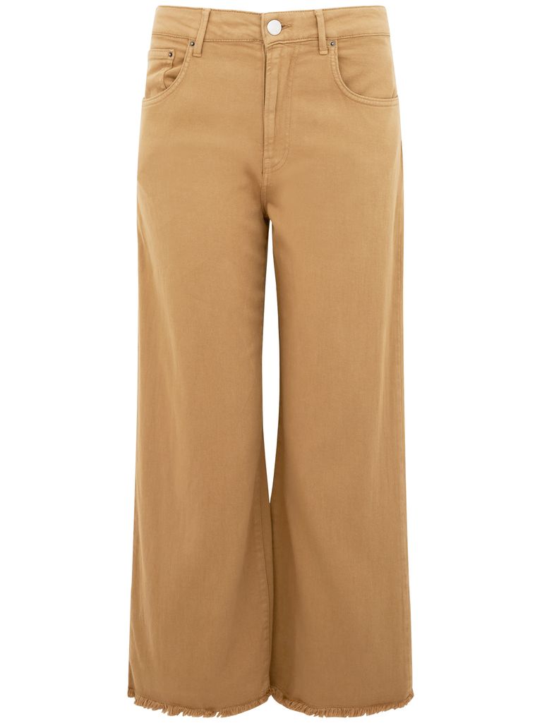 Cigala's Wide-leg Beige Pants With High Waist In Beige