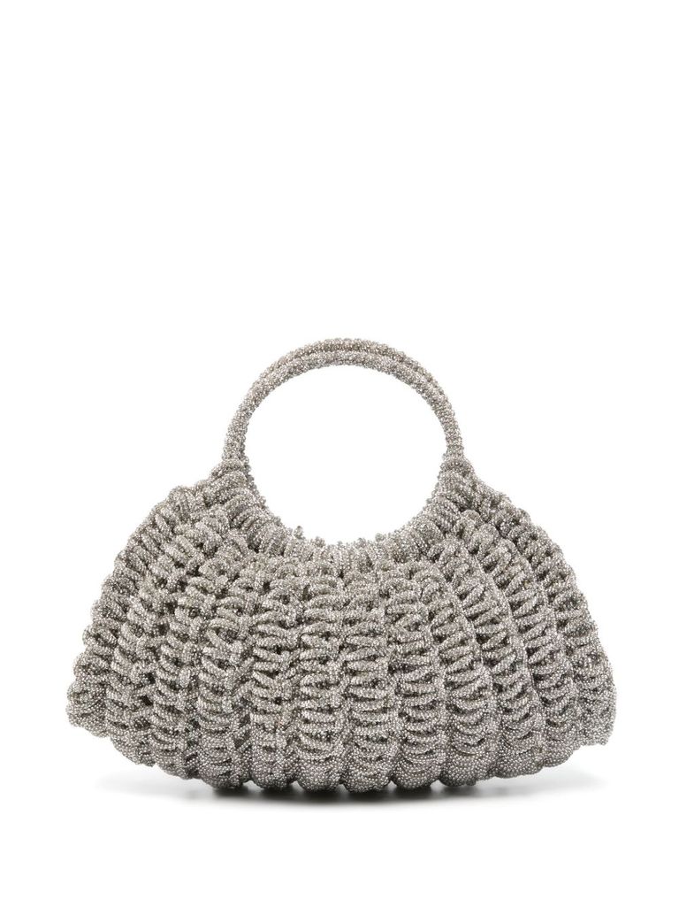 HIBOURAMA SILVER WOVEN 'MARY' TOTE BAG