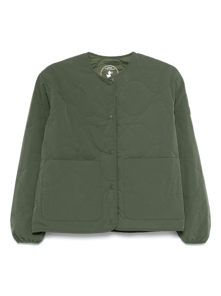 Save The Duck Quilted Green Jacket With Relaxed Silhouette In Green