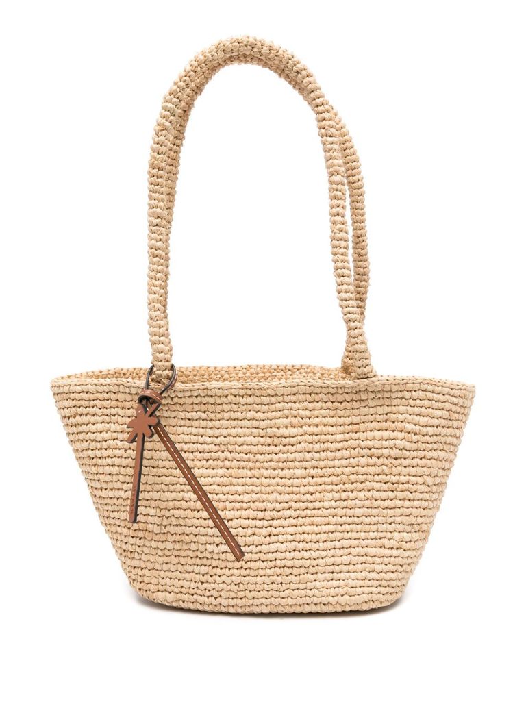 MANEBI MEDIUM 'PANIER' SHOULDER BAG IN RAFFIA 