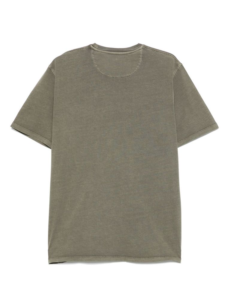 Shop Timberland Green T-shirt In Cotton With Logo And Short-sleeves