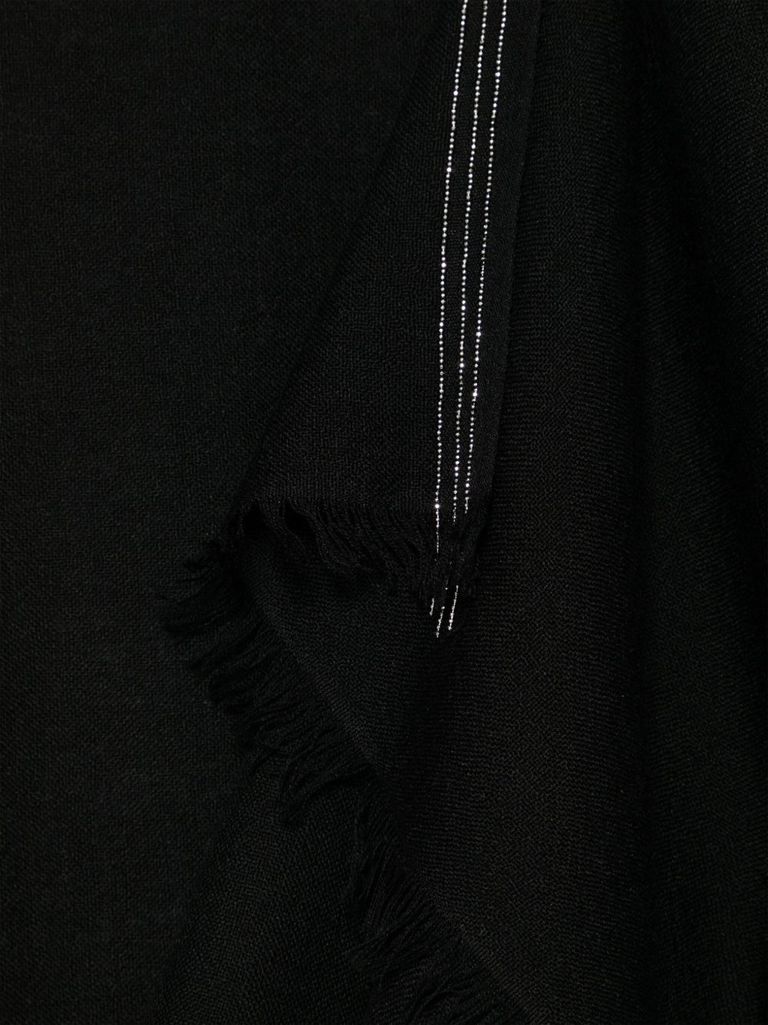 Faliero Sarti Black Scarf With Virgin Wool In Black