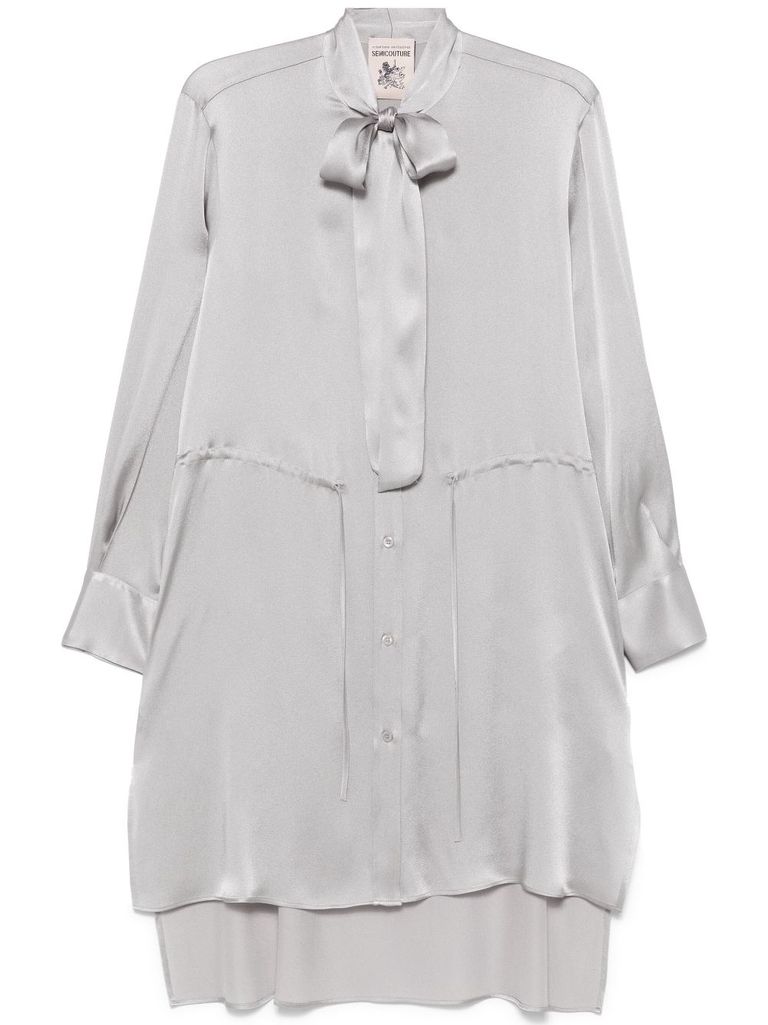 Semicouture Semi Couture Flowing Gray Midi Dress In Grey