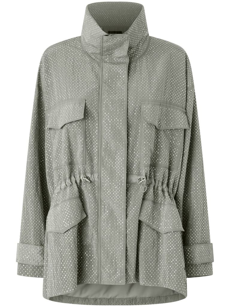 Shop Pinko Grey 'pescatore' Parka With Pockets