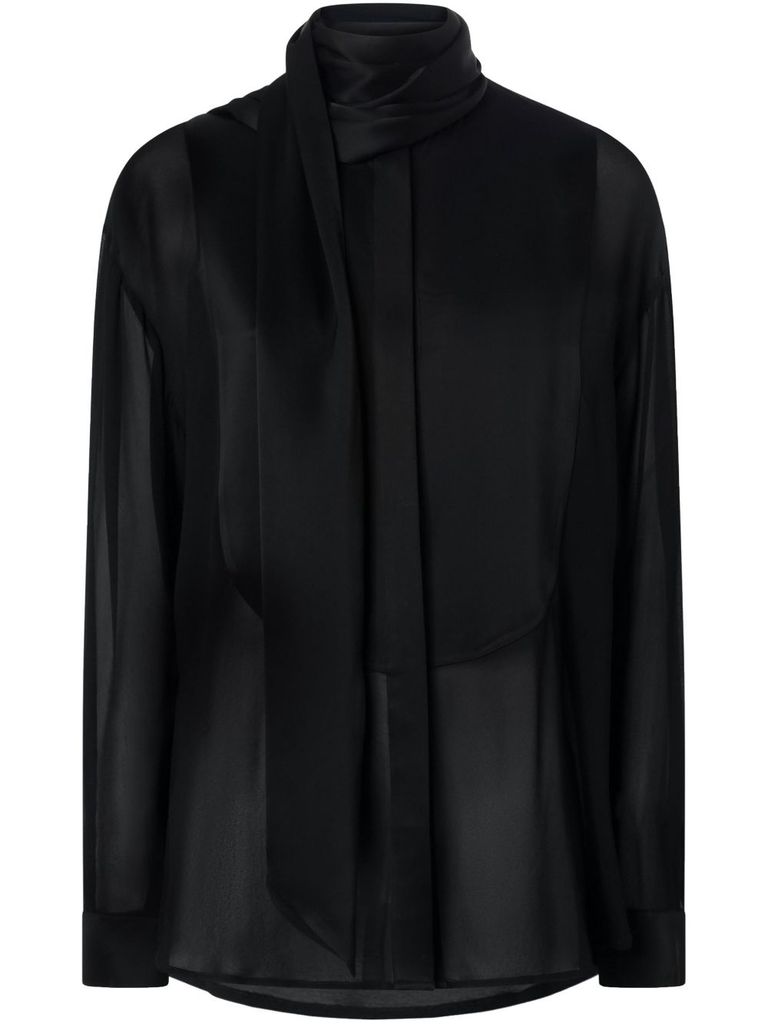 Shop Pinko Black 'civetta' Shirt With Long-sleeves