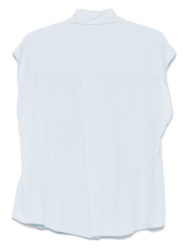 Shop Semicouture Light Blue 'estebana' Shirt Short-sleeves