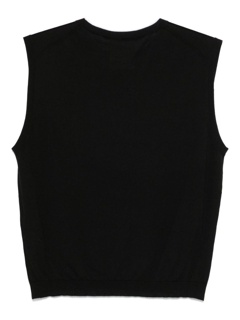 Shop Semicouture Black 'isabeau' Top In Cotton