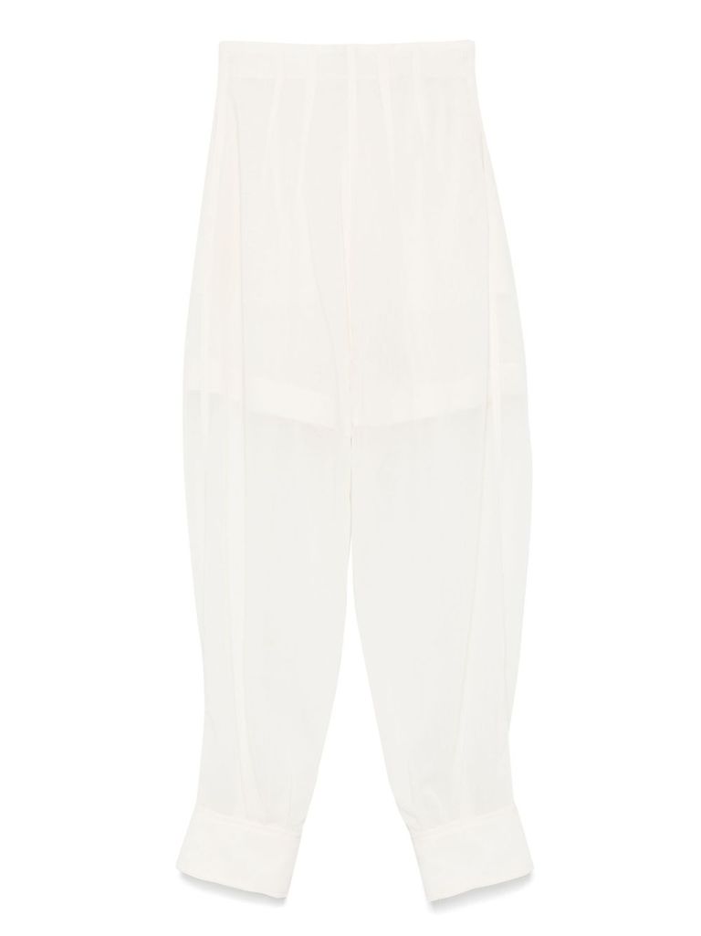 Philosophy Di Lorenzo Serafini Casual And Cargo Trousers In White Wool In White