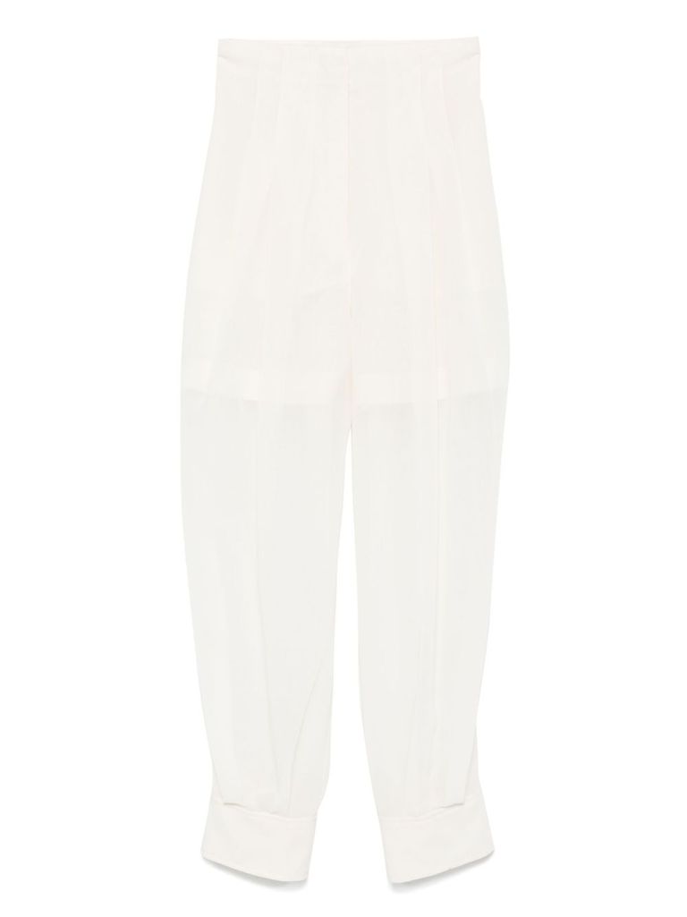 Philosophy Di Lorenzo Serafini Casual And Cargo Trousers In White Wool In White