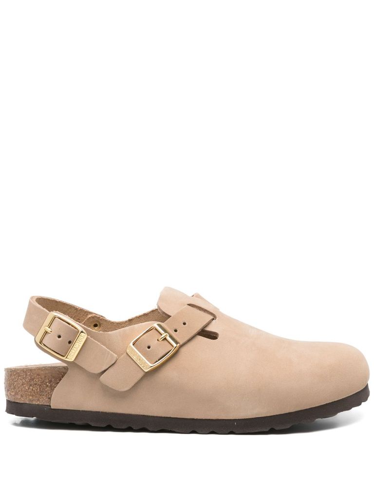 Birkenstock Nubuk Leather Tokio Clog Shoes In Beige