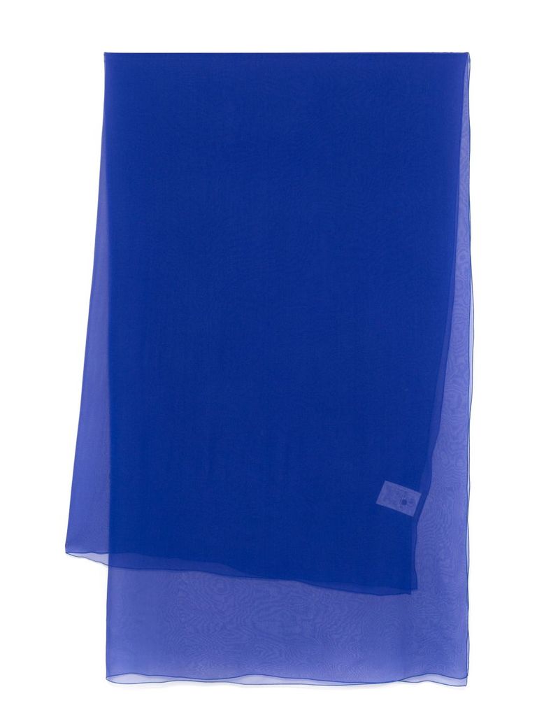 Alberta Ferretti Blue Silk Scarf With Sheer Texture In Blue