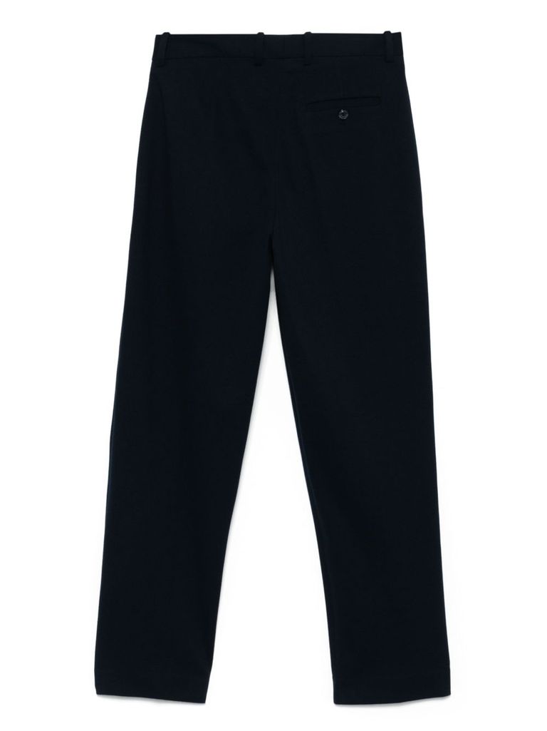 Shop Circolo 1901 Navy Blue Cotton Blended Trousers