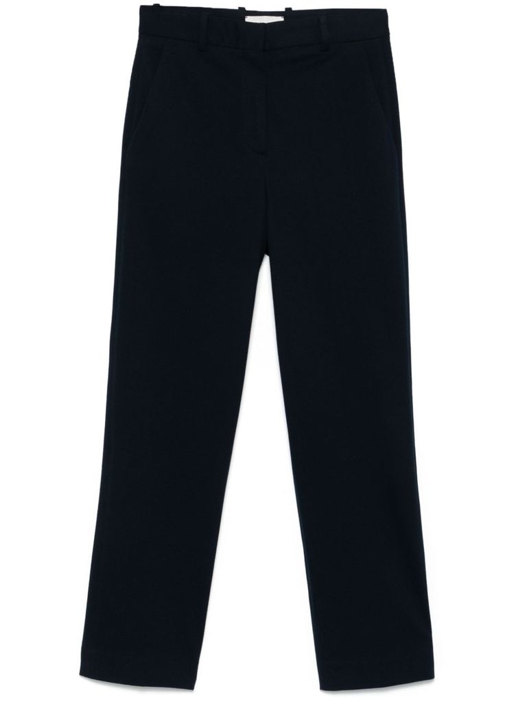 Shop Circolo 1901 Navy Blue Cotton Blended Trousers