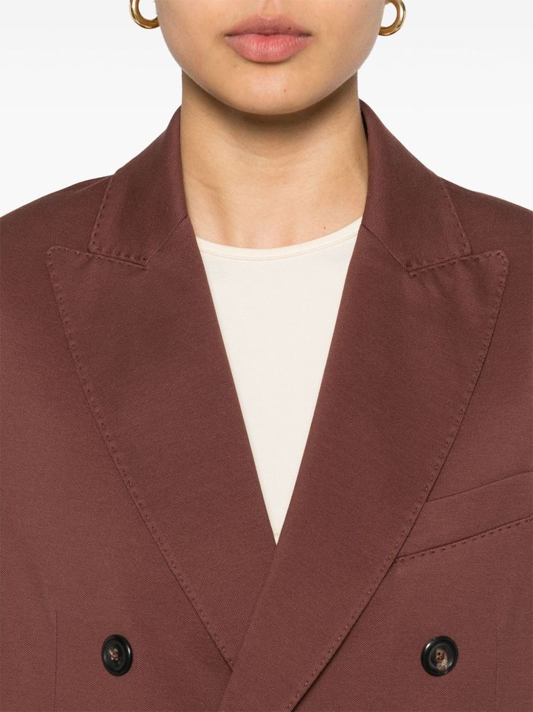 Circolo 1901 Blazer Doppiopetto In Misto Cotone Marrone In Marrone