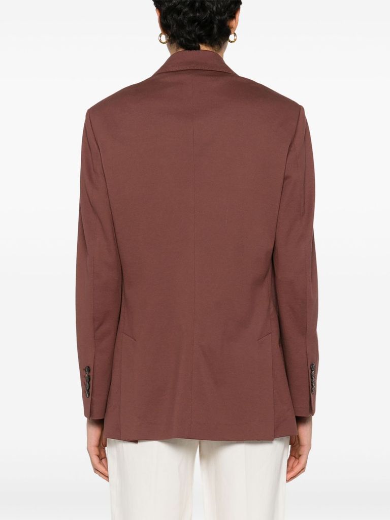 Circolo 1901 Blazer Doppiopetto In Misto Cotone Marrone In Marrone