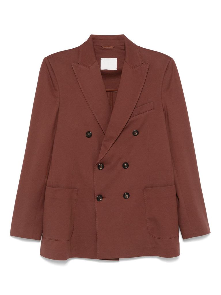 Circolo 1901 Blazer Doppiopetto In Misto Cotone Marrone In Marrone
