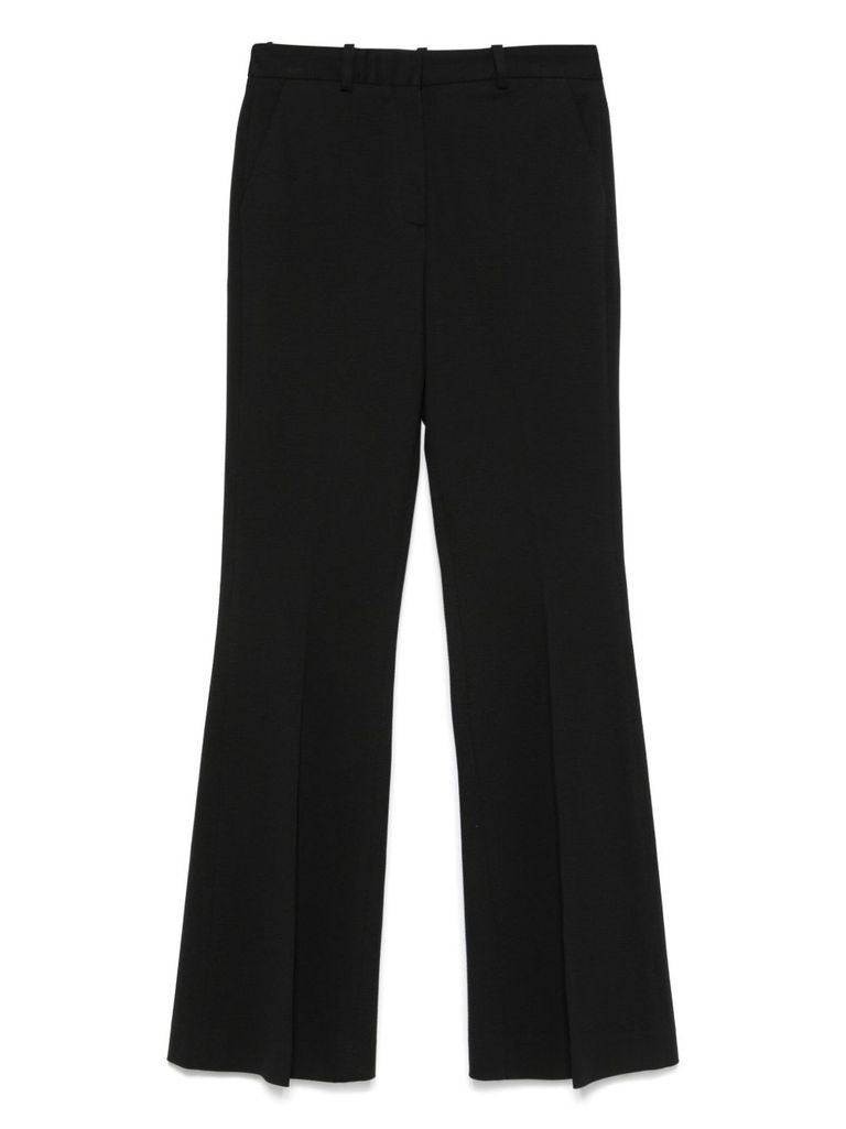 Shop Circolo 1901 Black Cotton Bleanded Trousers In Nero