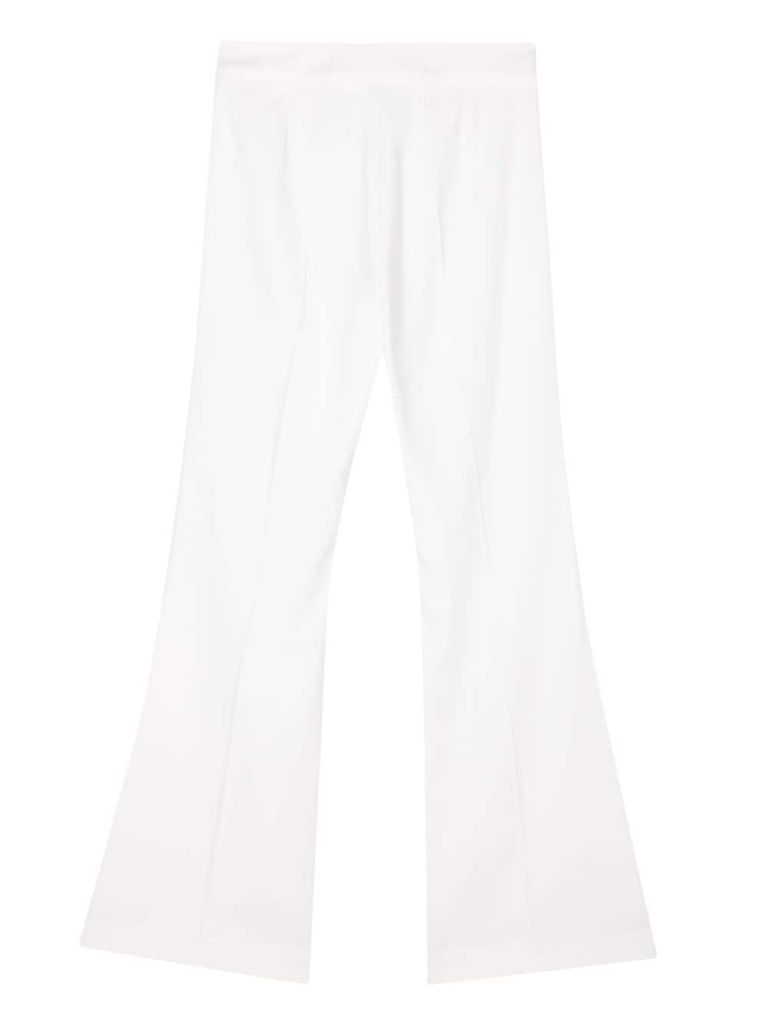 Shop D Exterior Flared Design Trousers In Bianco