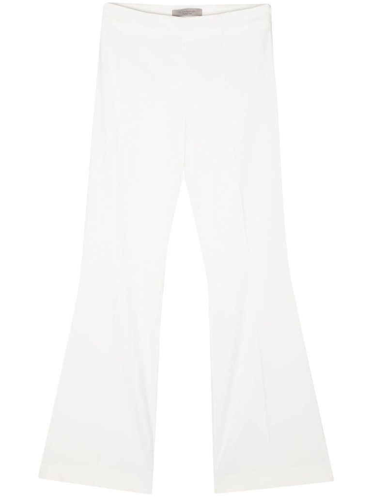 Shop D Exterior Flared Design Trousers In Bianco