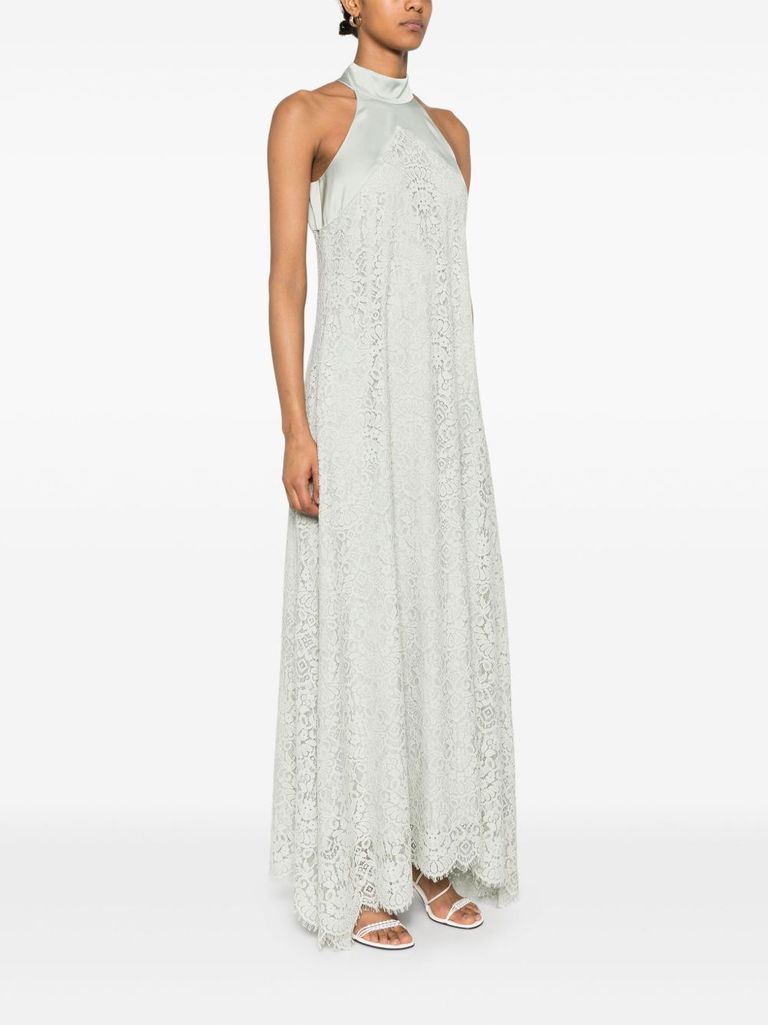 Shop D Exterior Light Halter Green Midi Dress In Verde