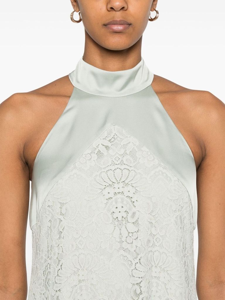Shop D Exterior Light Halter Green Midi Dress In Verde