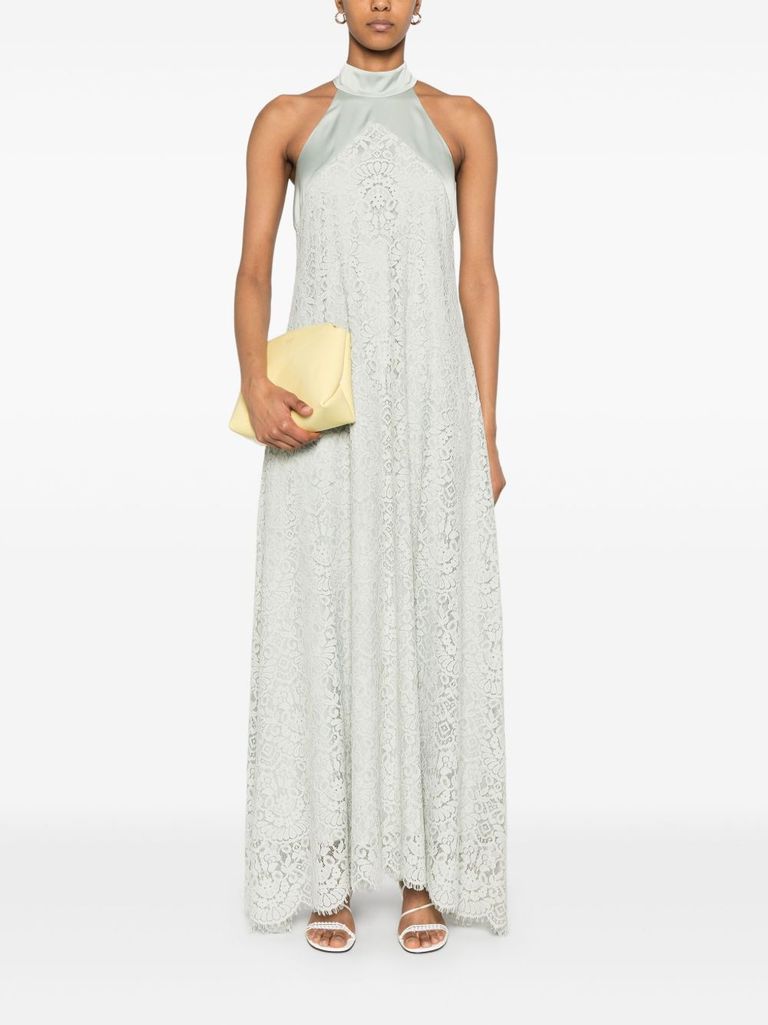 Shop D Exterior Light Halter Green Midi Dress In Verde