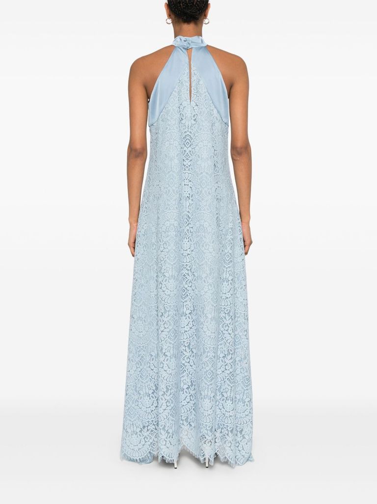 Shop D Exterior Light Halter Blue Midi Dress