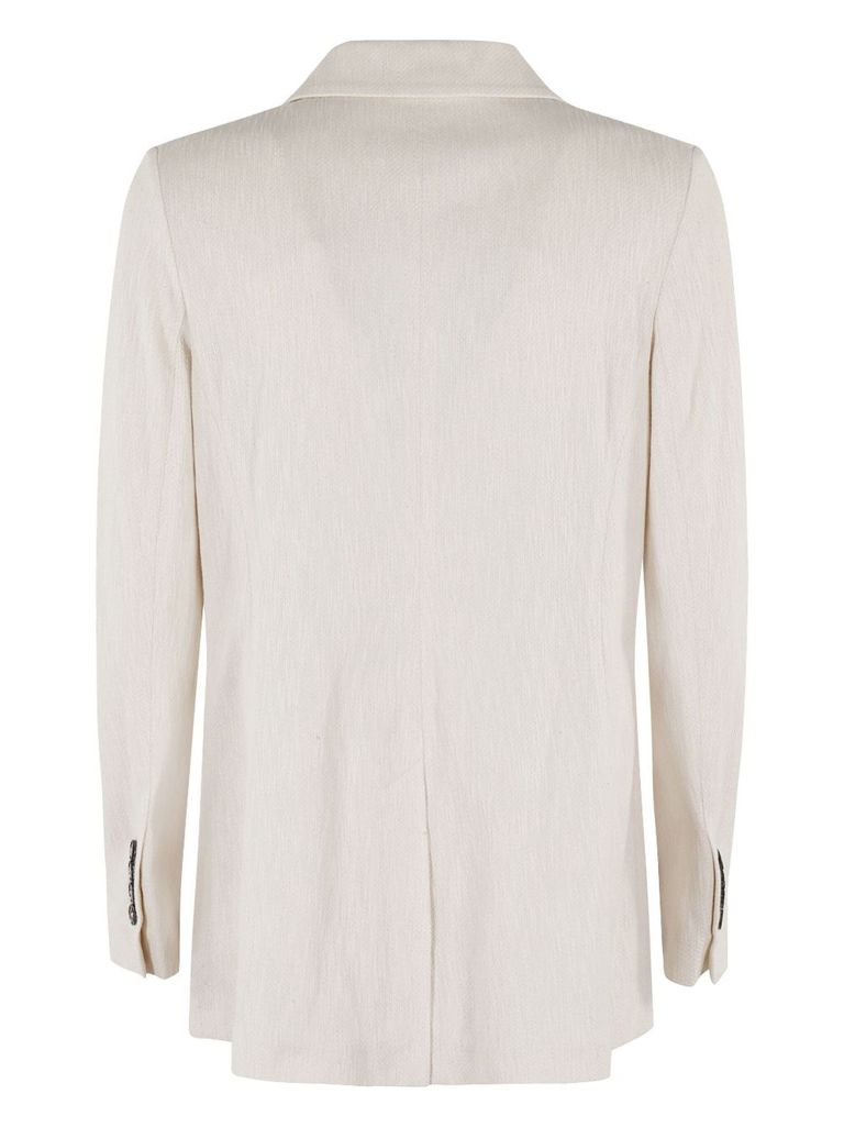 Shop Circolo 1901 Beige Cotton Double Breasted Blazer