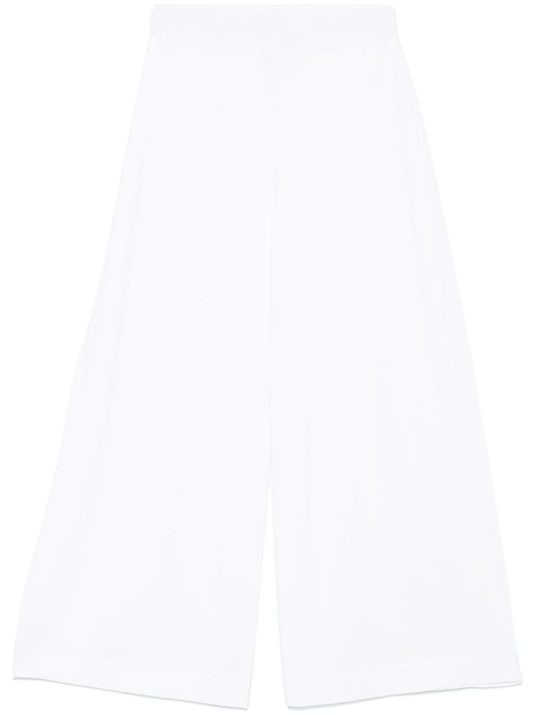 D EXTERIOR WHITE TROUSERS WITH ELASTICATED WAISTBAND